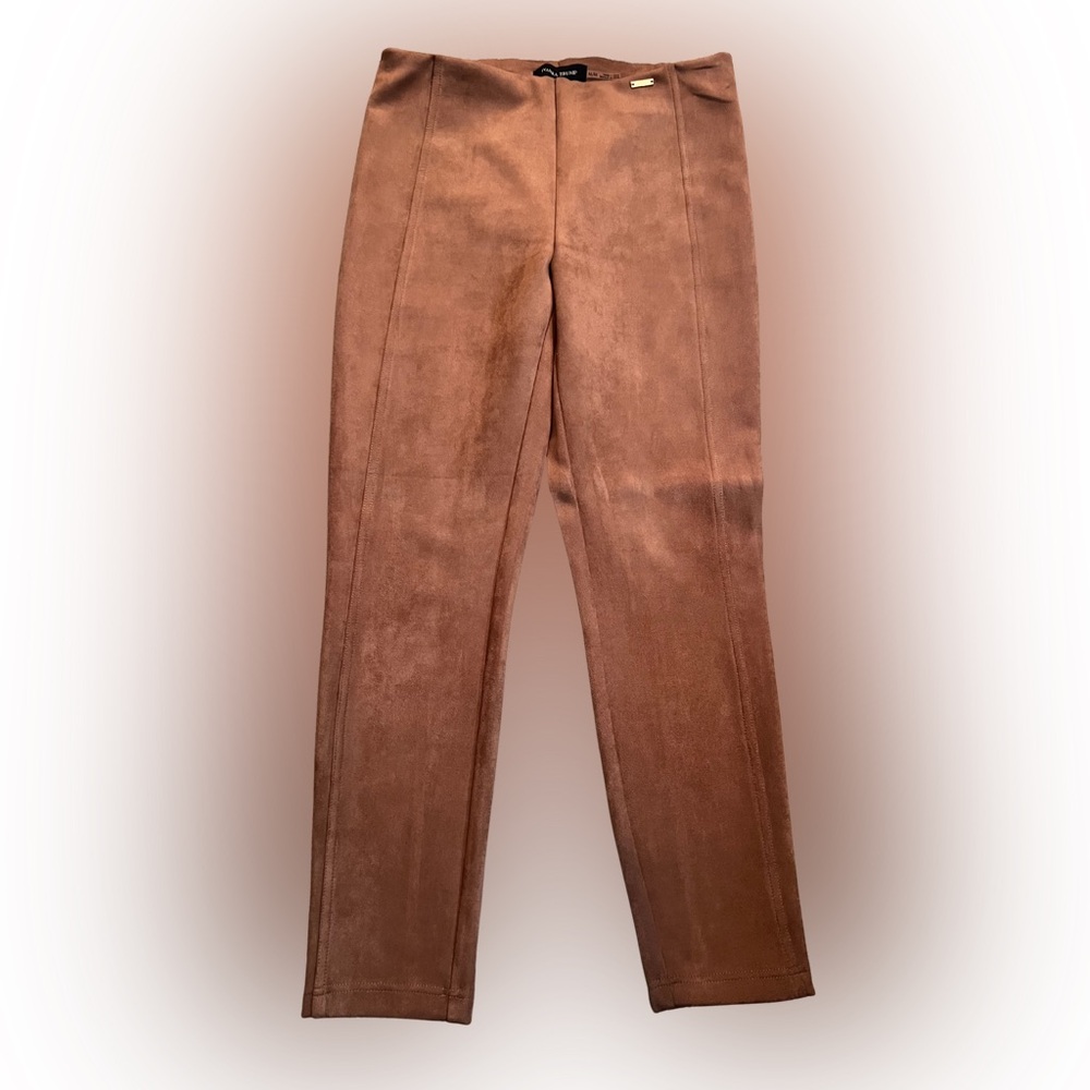 Chic Tan Suede Trouser Leggings